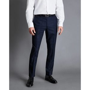 New Charles Tyrwhitt 36  x 32 Slim Wool Dress Pants Slacks Trousers French Blue